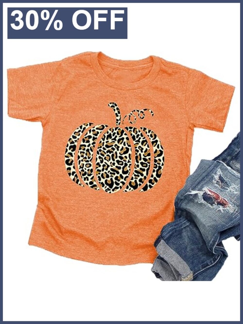 Toddler Halloween Pumpkin Graphic Tee Shirt Cotton Blend Short Sleeve